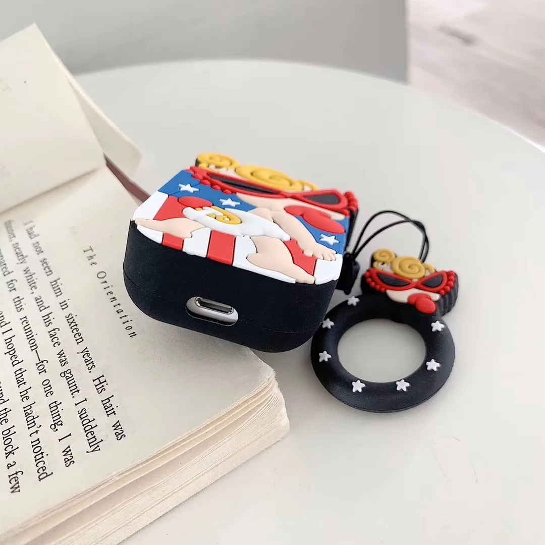 Япония милый истерический Мини Bluetooth беспроводной чехол для гарнитуры чехол для Apple AirPods 2 1 Супер Прекрасный 3D Мягкий Силиконовый мальчик Coque Капа