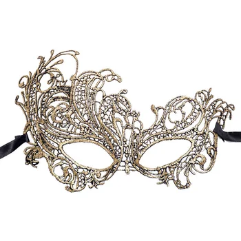 

Sexy Gold Lace Mask Ladies Masquerade Party Mask for Carnival Mardi Gras Masque Halloween Prom Masks Venetian Cutout Eye Mask