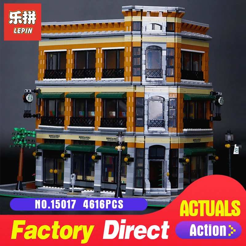 

4616Pcs Lepin 15017 Street view Creator Starbucks Bookstore Cafe Model Building Kits Blocks Bricks Compatible Toys Gift