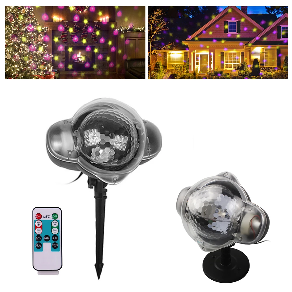 

Remote Control Stage Lighting Star Snowfall Projector Outdoor Garden Decorative Love Heart Waterproof LED Disco Ball Party Light