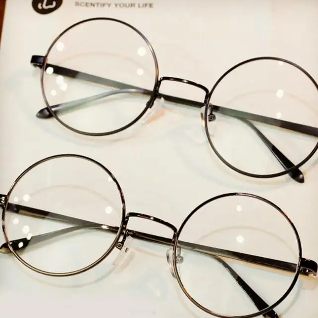

Big Round Metal Glasses Frame Women Men Retro Eyewear Fashion Ultra Light Brand Designer Sun Glasses Circle Eyeglasses 8890