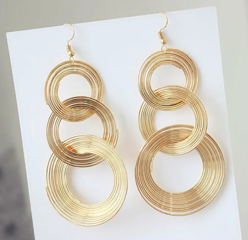 Download Exaggerated Retro Geometric Multi layered Earrings Metal ...
