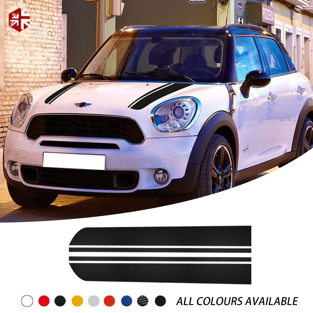 

Car Hood Decal Bonnet Stripes Line Engine Cover Vinyl Body Sticker For MINI Countryman R60 2010-2016 Clubman R55 Accessories
