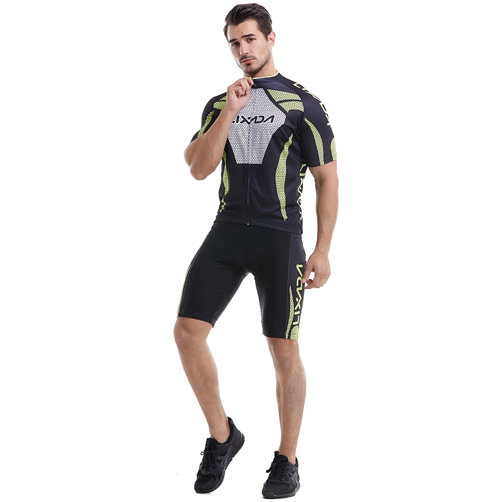 Men's Summer Cycling Sets Clothes with Short Sleeve Cycling Jersey Padded Short Sportswear Suit Set Breathable Cycling Clothing