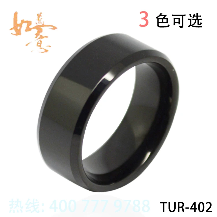 Fashion Black Plated /Beveled/High Polish Tungsten Carbide Ring