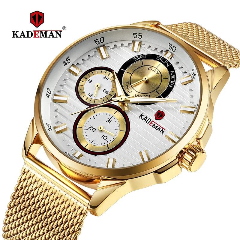 

2019 Men Watches NEW TOP Casual Business Male Watch Full Steel 3ATM Sport Wristwatch Original Gift KADEMAN Brand Quality Relogio