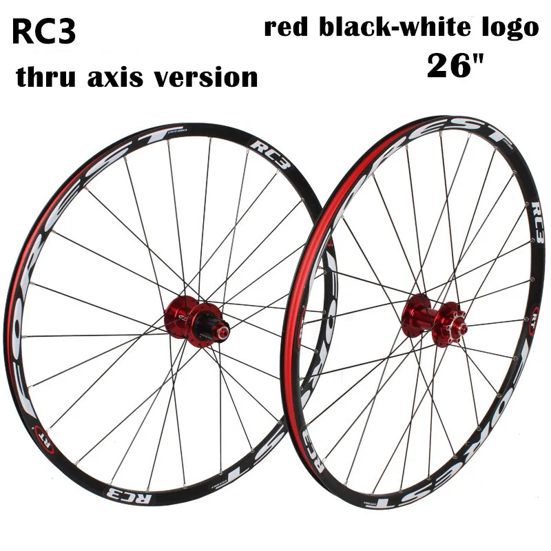 MTB горный велосипед RC3 через ось колесики для вала Сверхлегкий 26/27. 5 дюймов передний 15*100 мм/задний 12*142 мм дисковые тормоза - Цвет: 26 red black white