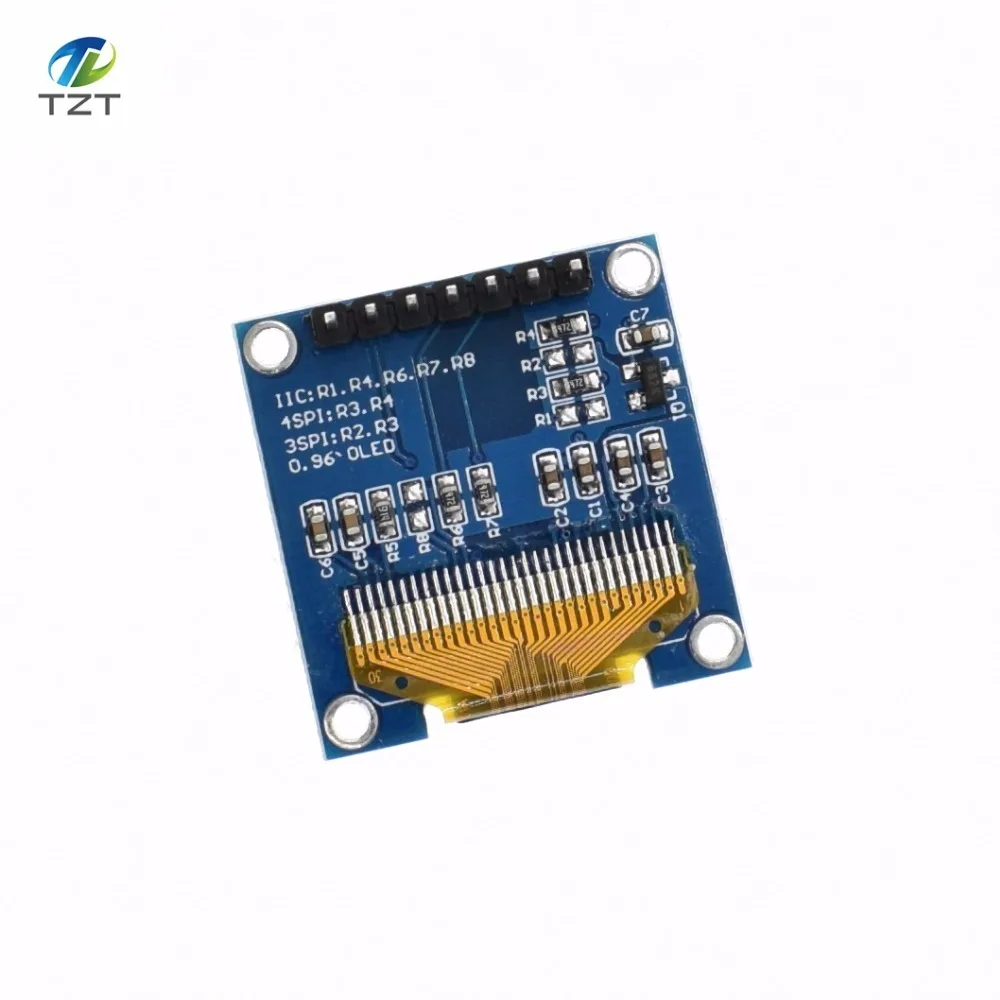 Модуль дисплея OLED 0 96 дюйма SPI белый синий цвет 128X64 7Pin желтый чип драйвера SSD1306 для