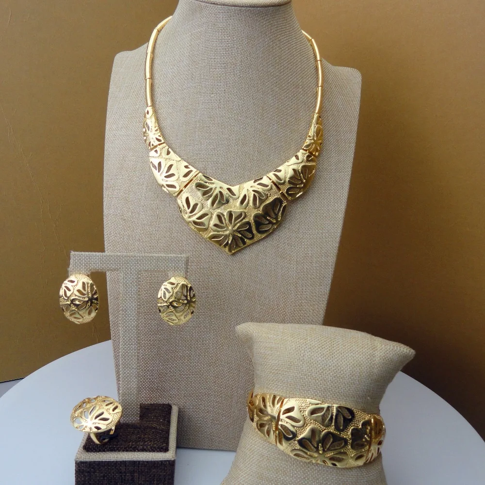 

Yuminglai Brazilian Gold Jewelry Sets Dubai Costume Jewelry for Women FHK5454