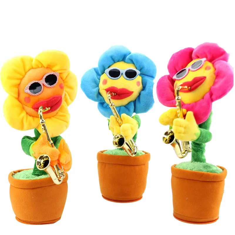 Singing&dancing Flower Enchanting Sunflower With Saxophone Soft Stuffed