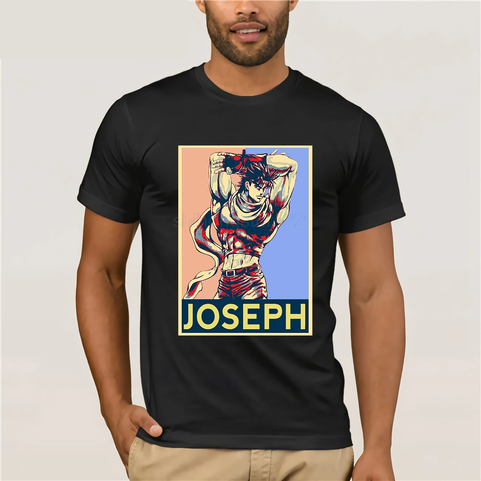 

Summer Style Cool Shirts Jojos Bizarre Adventure Vintage Joestar Joseph T Shirt Sale 100% Cotton Pop Boy Cotton Men Shirts Cheap