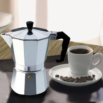

Fashion Hot Moka Coffee Pot Espresso Maker Aluminum Stovetop Durable For Home Office Kitchen HY99 AU01