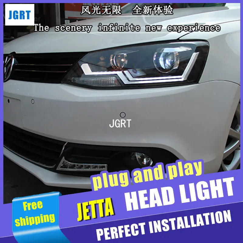 Автомобильный Стайлинг для VW Jetta фар сборки 2011 2014 Volkswagen MK6 светодиодный drl H7 с hid