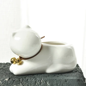 

Pottery Desktop Mini Ceramic Flower Pots Planter Green Succulent Plants Animal Flowerpot Bonsai Plant Flowerpot