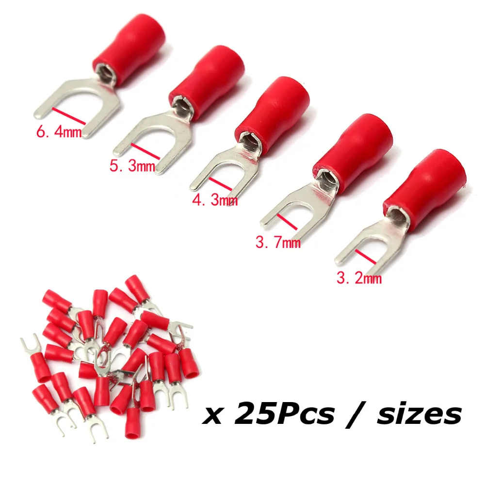 Buy 25pcs Red Insulated Fork Wire Connector Electrical