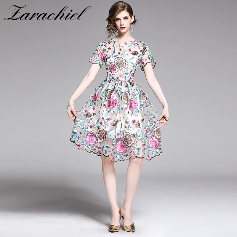 dress with floral overlay