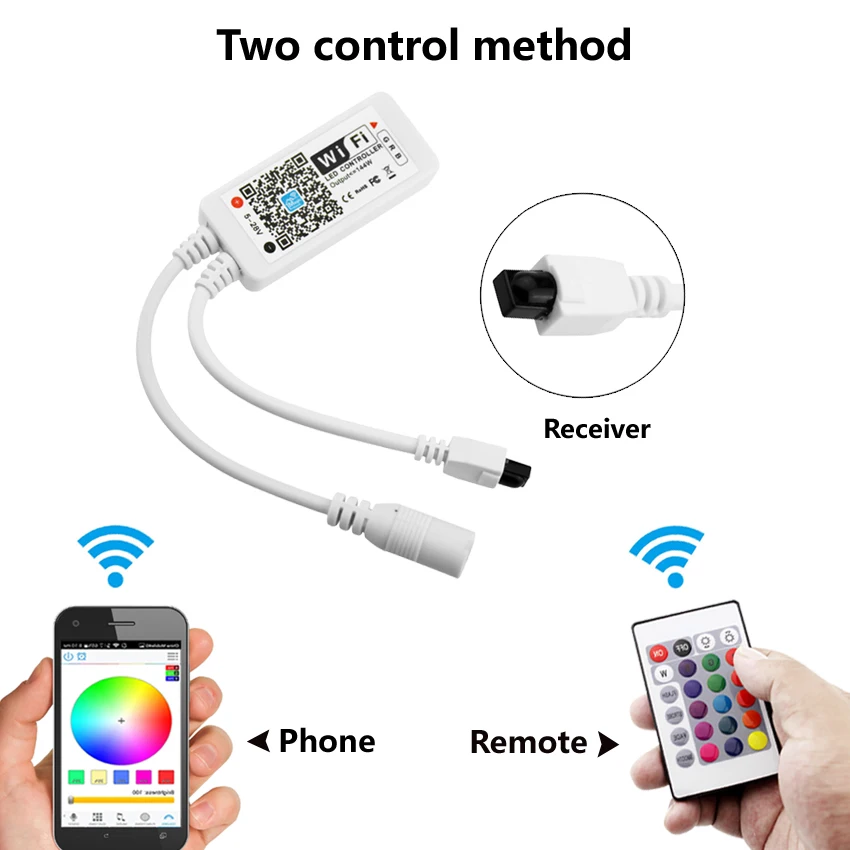 12 В Светодиодная лента rgb wifi управление 2835 водонепроницаемая RGB DC12V Диодная Гибкая