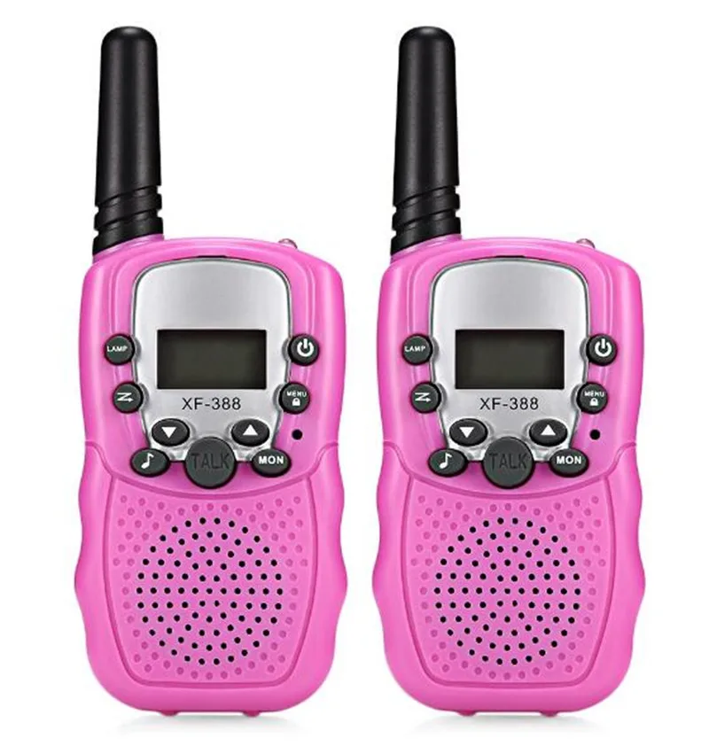 2 шт Мини-рация детская радио 2-Way Радио 3 км Диапазон 22 канала XF-388 детский домофон детский телефон - Цвет: Pink Rose