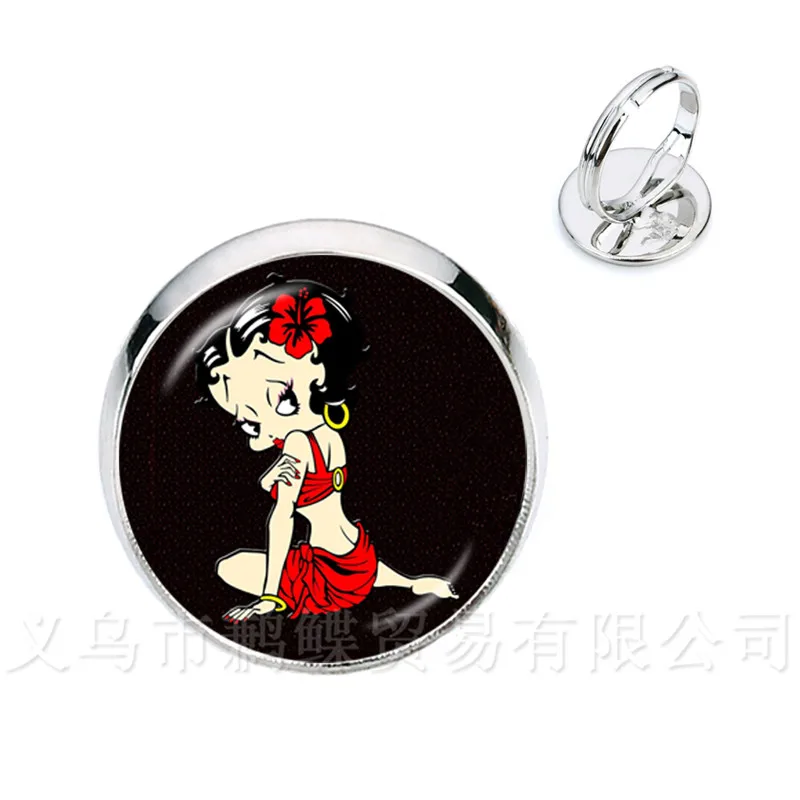 Сексуальное кольцо Betty Boop с мультяшным рисунком художественное изображение 16 мм