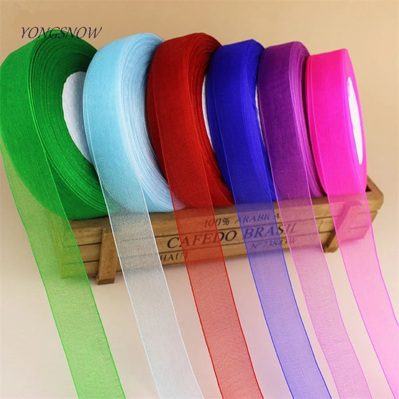 

2cm Organza Silk Ribbon Chiffon Roll Sewing Fabric Craft Gift Wrapping DIY Crafts Gift Packing Belt Party Wedding Supplies