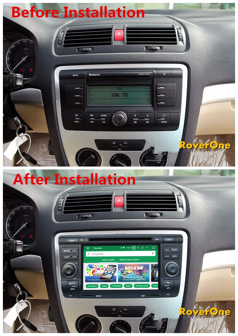 Discount Android 8.0 For Skoda Yeti Octavia Laura Octa Core Touchscreen Car Radio Stereo DVD Navigation Sat Navi Multimedia Media System 5