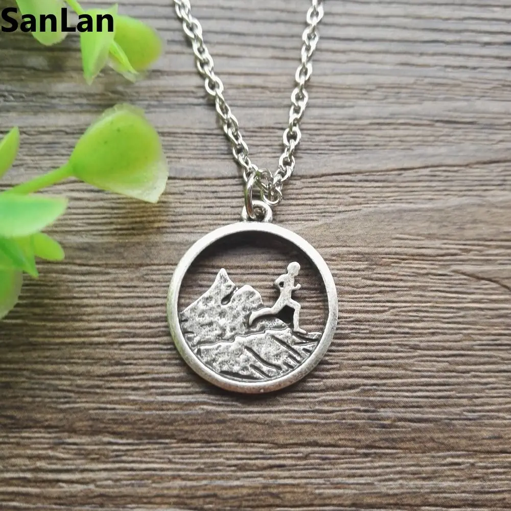 10pcs runner boy charm mountains running pendant trail running outdoors