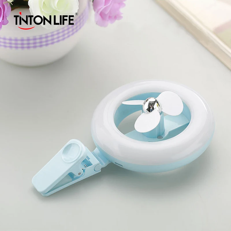 TINTON LIFE USB Light Clip Fan Live Selfie Led Light Beauty Lnstrument Colorful Flash Fan Use For Home Office Outdoor TINTON LIFE USB Light Clip Fan Live Selfie Led Light Beauty Lnstrument Colorful Flash Fan Use For Home Office Outdoor