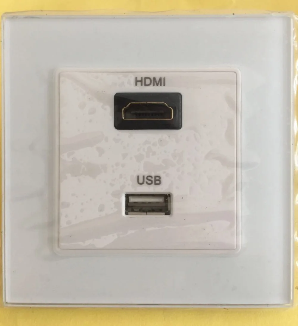 Free Shipping, HDMI socket,With USB wall connector interface.glass ...