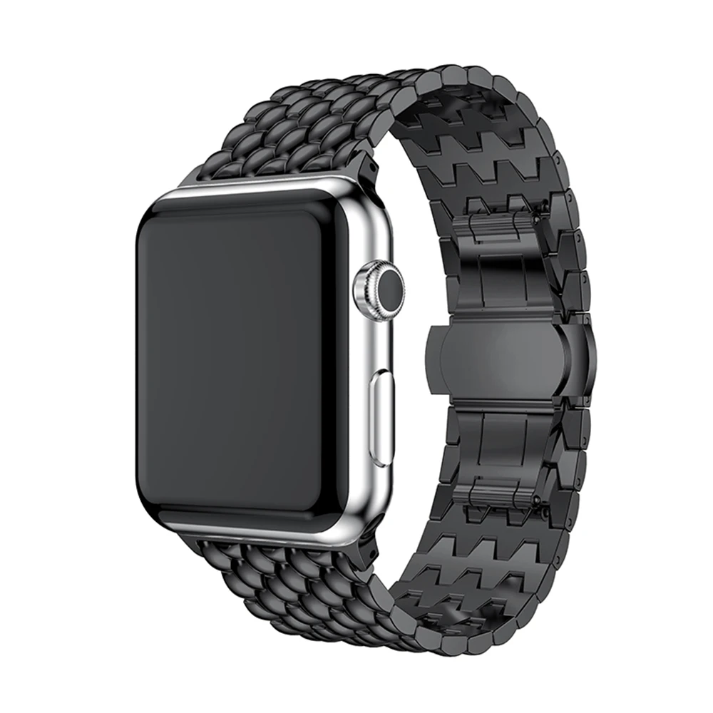

Smartwatch Metal Steel Watchband 44mm Replacement Bracelet Watch Band Strap Business Style Wrist Band For Apple Watch 4 Colors