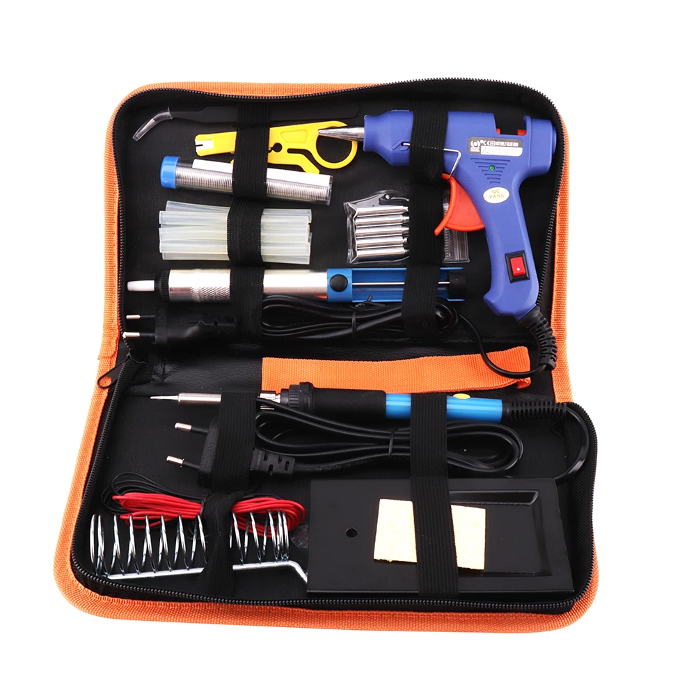 

BORUiT Eu Plug 220v 60w Adjustable Temperature Electric Soldering Iron Kit Screwdriver Glue Gun Repair Carving Knife