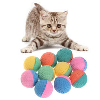 

10 Pcs Pet Toy Latex Balls Colorful Chew For Dogs Cats Puppy Kitten Soft Elastic