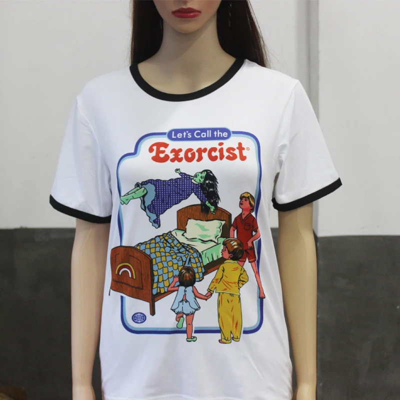 

Hillbilly Tshirt Women Let's Call The Exorcist Funny Kawaii Cool T Shirts for Female Brand Clothing Top Quality Harajuku T-shirt