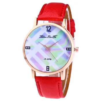 

2018 Women's Fashion Casual Leather Strap Analog Quartz Round Watch 09.27