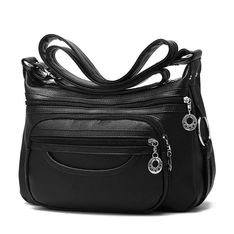 Брендовые кожаные сумки через плечо, сумка через плечо для женщин, роскошные женские сумки-мессенджеры, дизайнерская женская сумочка KL283 - Цвет: Черный
