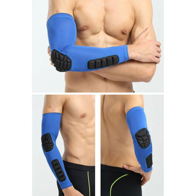 Gym Sports Arm Warmers Basketball Sleeves Honeycomb Anti-collision Non-slip Compression Elbow Pads Protector