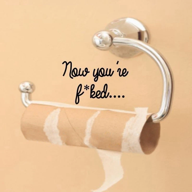 

Free shipping funny bathroom wall stickers toilet quote seat decal art vinyl bathroom sticker for Creative joke