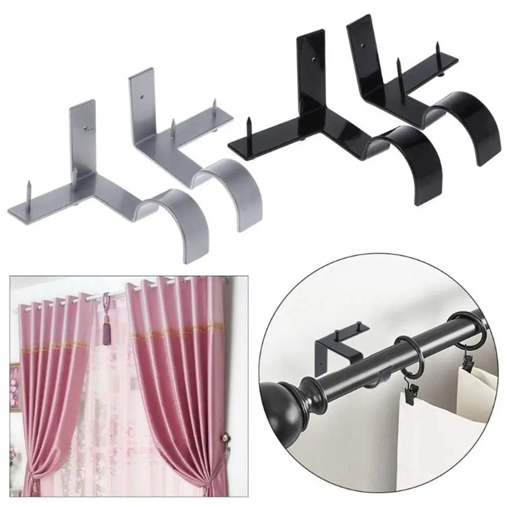 Practical Curtain Rod Brackets Sturdy Curtain Pole Holder For Home