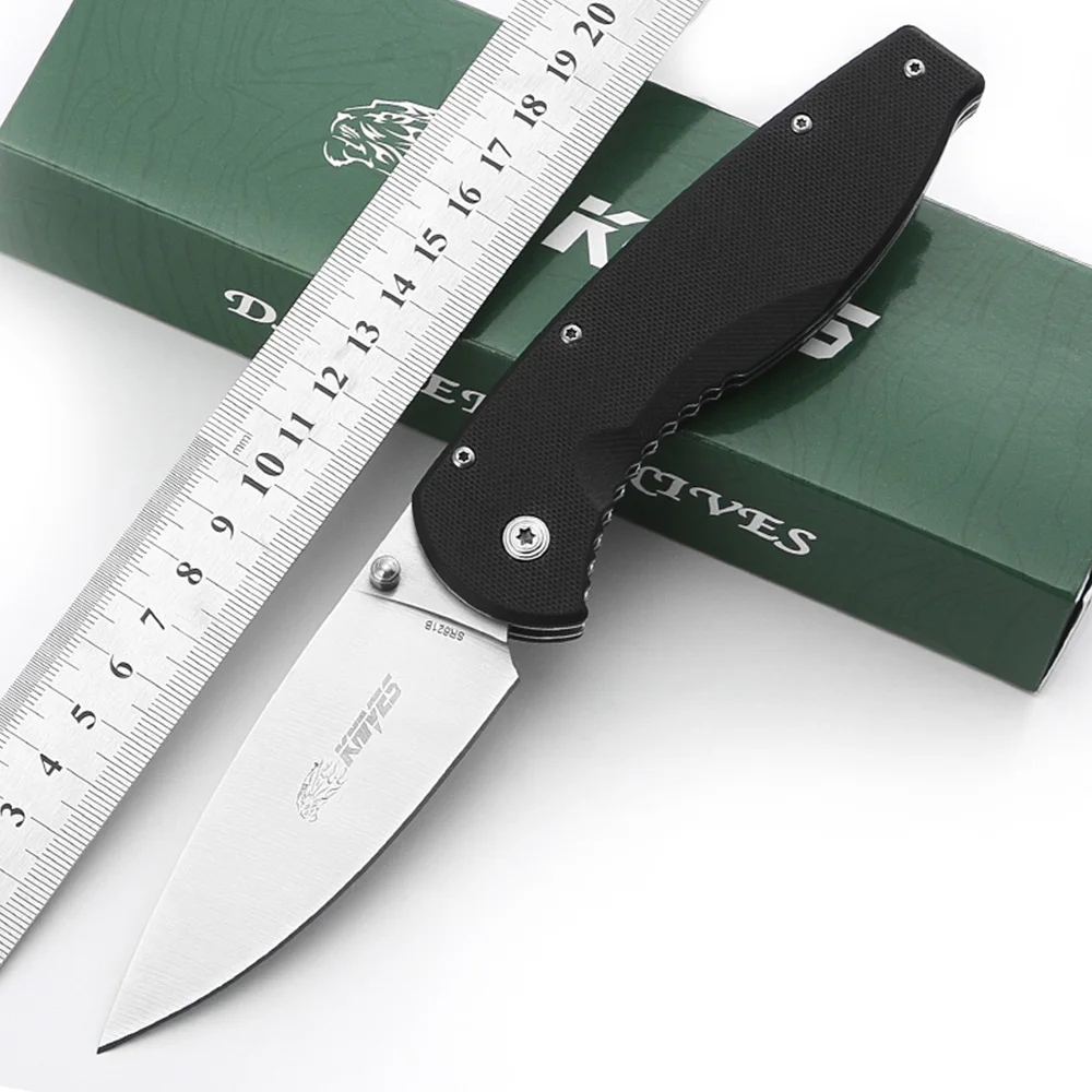 Folding Hunting Knife Stainless Steel Blade G10 Handle Tactical Knife