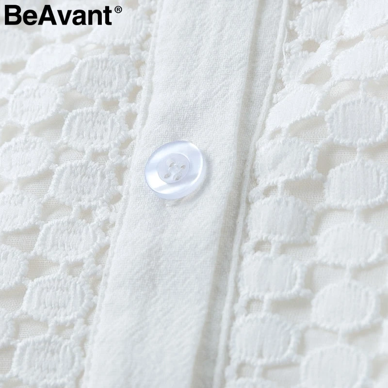 BeAvant Элегантный kороткие кружевные хлопчатобумажные платья фонарь рукавом A-Line зимнее платье Осень шикарное белое платье