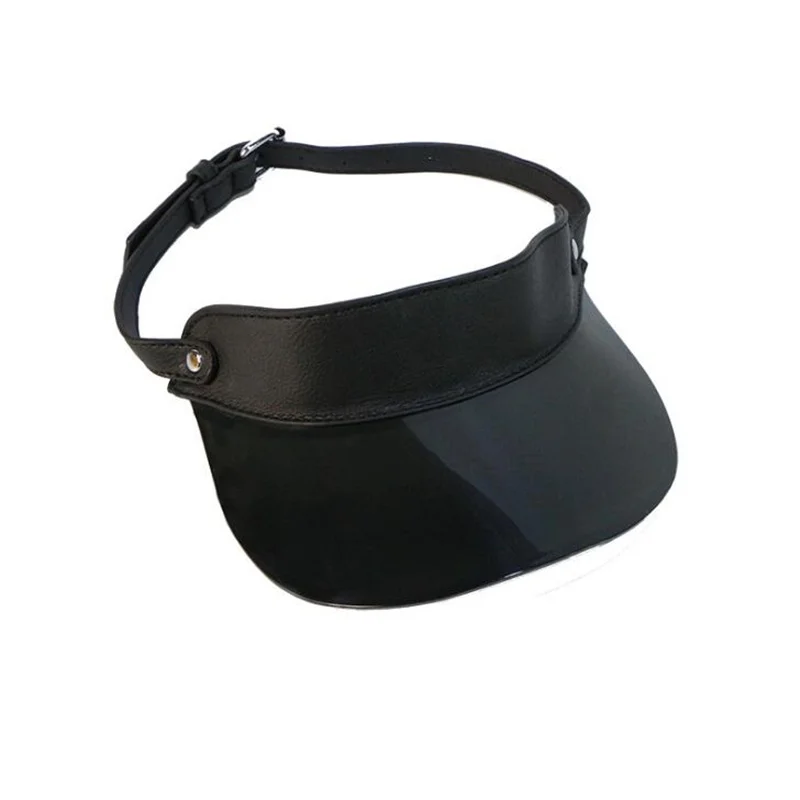 2019 الصيف إمرأة الشمس قناع واسعة بريم الخالي الأعلى PVC مع بو السيدات قبعة الشمس شاطئ كاب