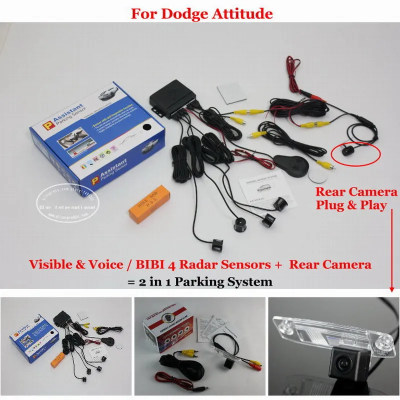 

Liislee For Dodge Attitude - BIBI Alarm Parking System / Car Parking Sensors + Rear View Camera = 2 in 1 Visual