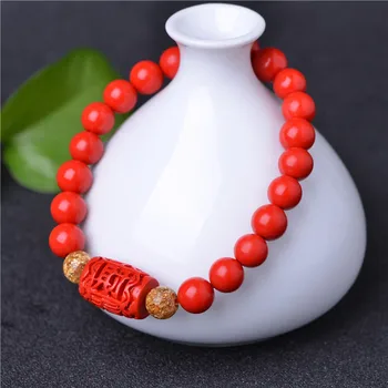 

2pcs/lot High Quality Chinese Red Cinnabar Bracelets bonanza Bracelets bangles For Pretty Women's Fashion Jewelry