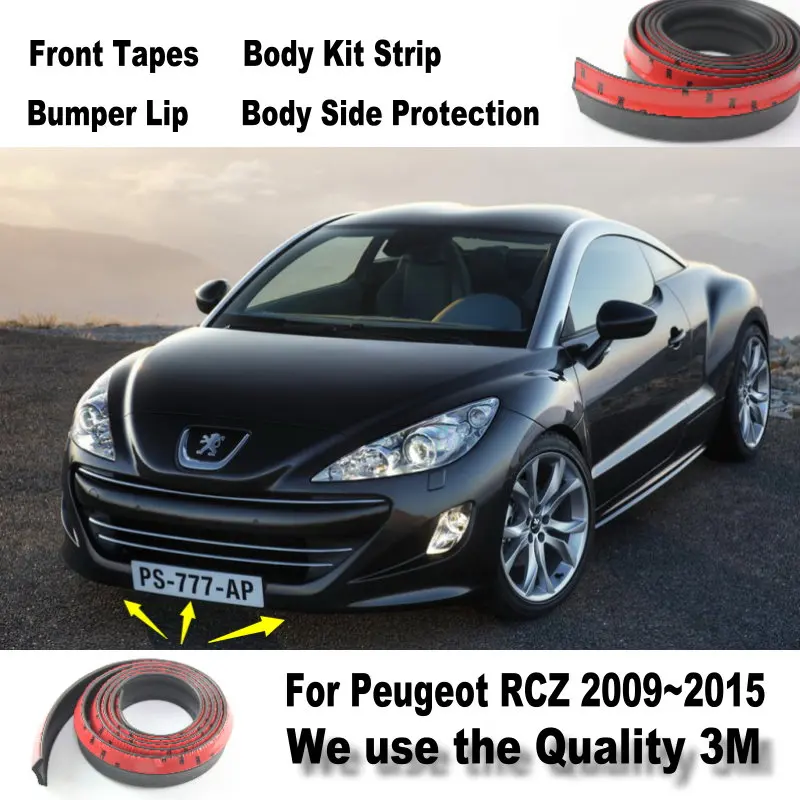 Бампер автомобиля губы для peugeot RCZ 206 207 208 2008 301 307 308 405 406 407 408/передний спойлер дефлектор/обвес/полоса юбка