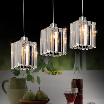 

RH Crystal Luxury suspension lamp crystal Pendant Light E27 Creative country style hanging Lamp Modern simple aisle bar lighting