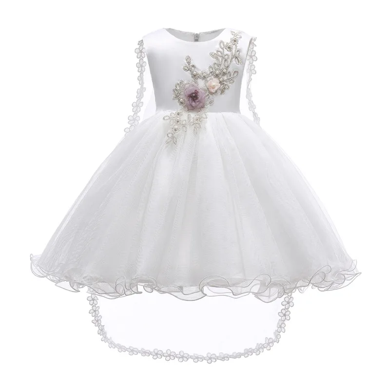 

100% New Brand High Quality Summer Children Mesh Party Dress Flower Girl Dress Princess Wedding Dress Kids Dresses For Girl 2-12