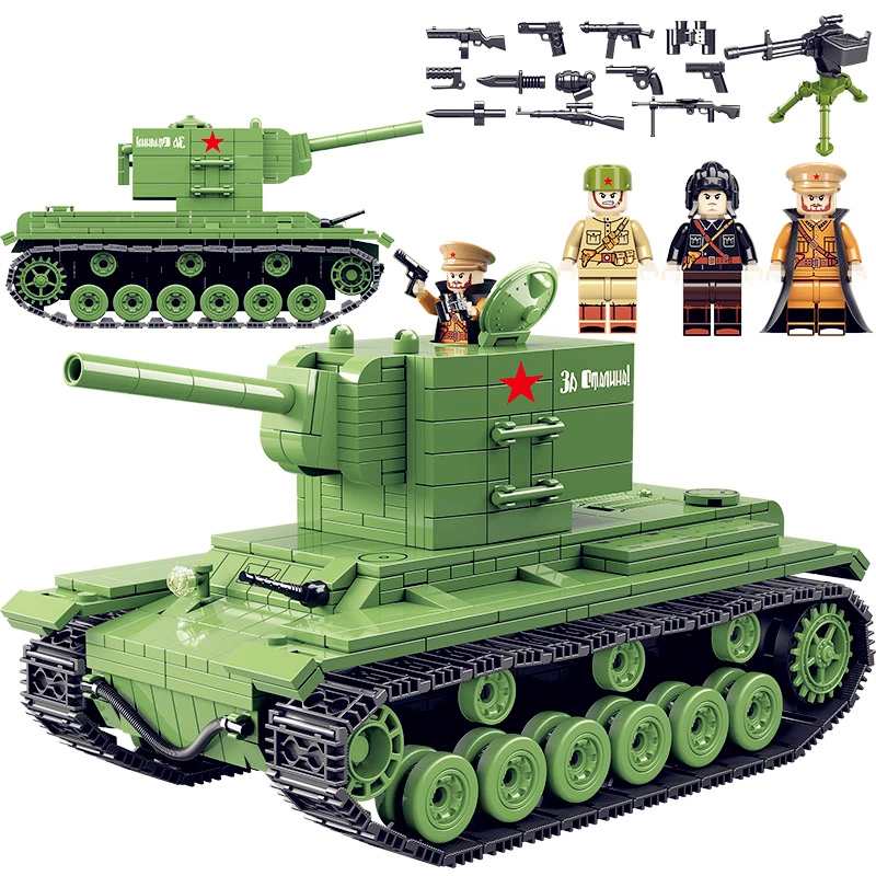 

Military Series The KV-2 Heavy Panzer Tank Kits Model Compatible With Legoingly Building Blocks Bricks Toys For Children Gifts