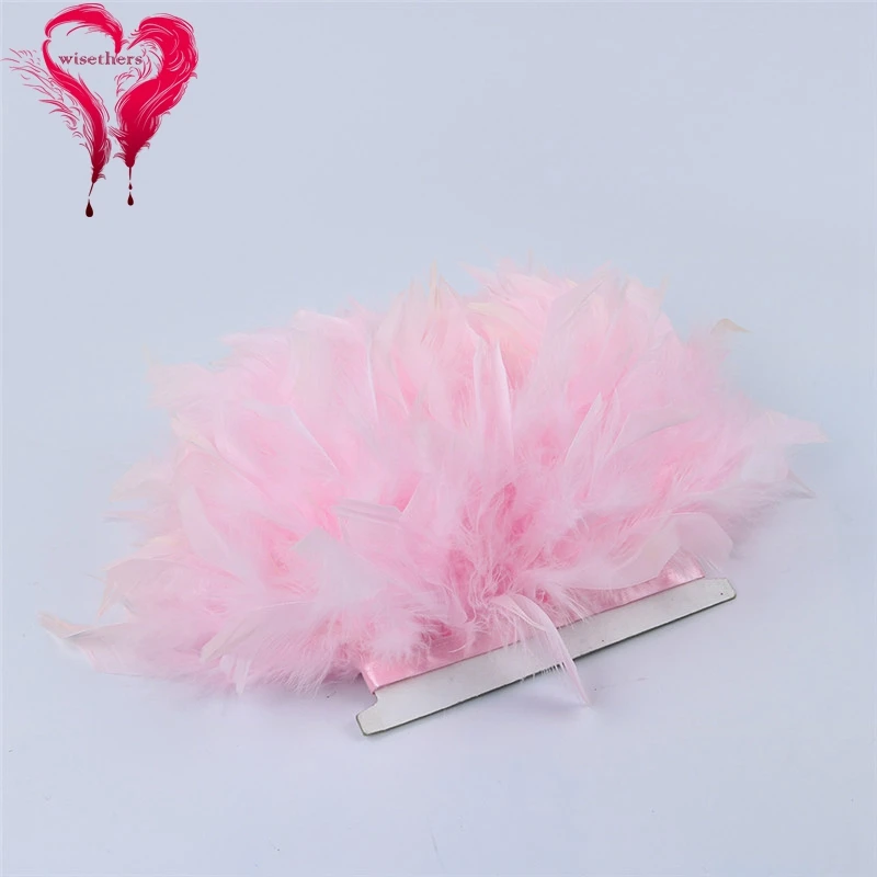 5 pink chandelle turkey feather trims 3