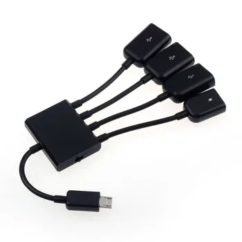 

mokingtop Black 4 Port Micro USB Power Charging OTG HUB Cable For Smartphone Table 2017 Hot Sale HUB Wholesale/Dropshipping