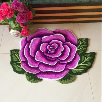 

Hot sales high quality beautiful /fashion romantic floor mat rose art 3D carpet