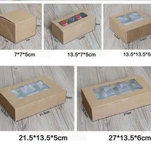 Бумага для творчества коробка для торта коробка с пластиковым отверстием, печенье упаковка для кексов бумажная коробка, крафт-бумага для упаковки подарка коробка для торта